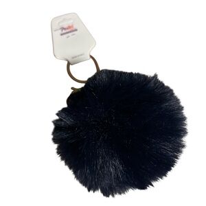 🔴Navy Blue Fluffy Keychain Pom Pom